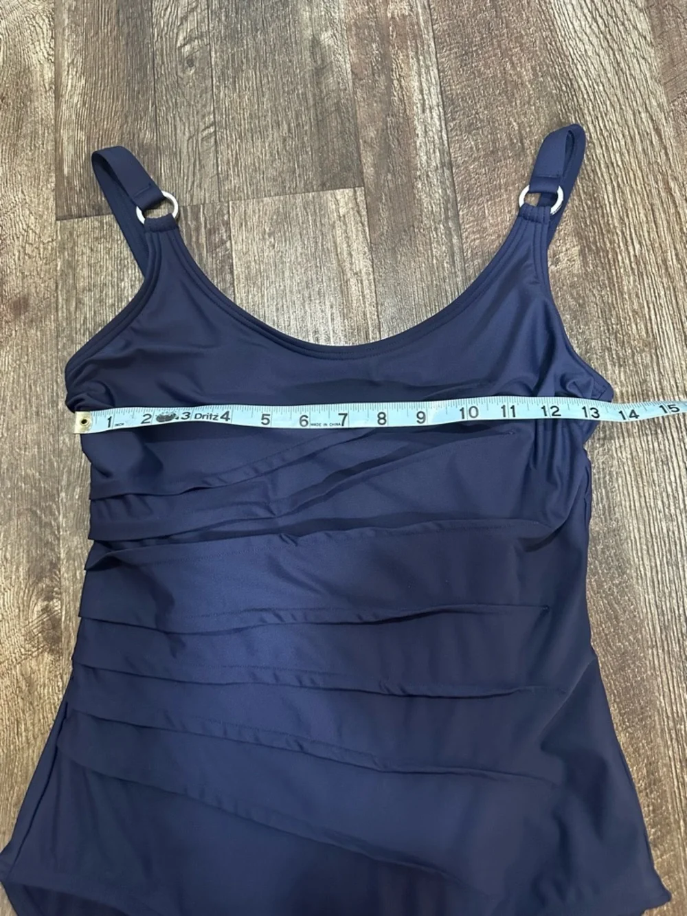 DKNY Dark Navy Ruched One-Piece Swimsuit - Picture 7 of 8